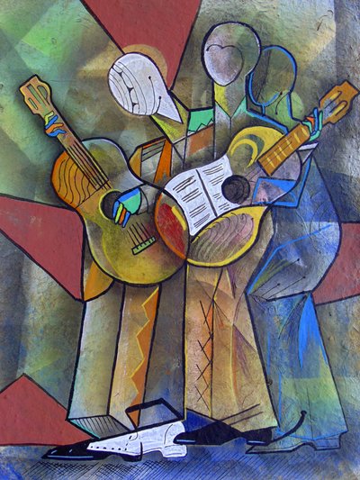 Cubist Guitar Players by Ricardo Maya