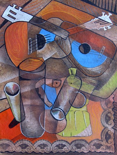 Cubist Guitars Coffee Still Life by Ricardo Maya