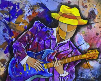 Vibrant Jazz Guitarist by Ricardo Maya