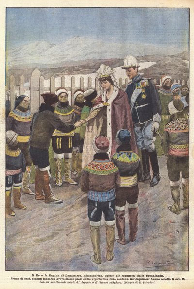 The King and Queen of Denmark, Alexandrine, to the Greenland Eskimos by Riccardo Salvadori