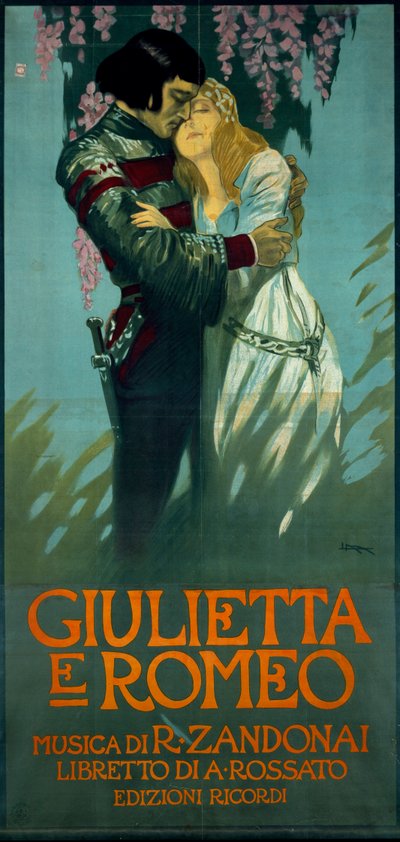 Poster for the Opera Romeo and Juliet by Riccardo Zandonai by Riccardo Zandonai