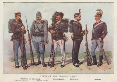 Soldiers of the Italian Army by Richard (after) Simkin