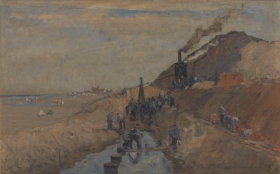 Dike Building on the Beach at Knokke by Richard Baseleer