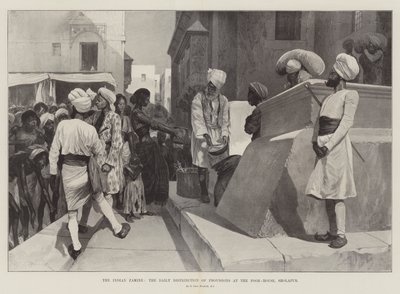 The Indian Famine, the Daily Distribution of Provisions at the Poor-House, Sholapur by Richard Caton Woodville junior