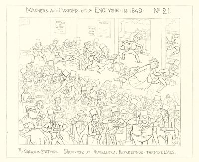 A Railway Station showing the travellers refreshing themselves (1849) by Richard Doyle