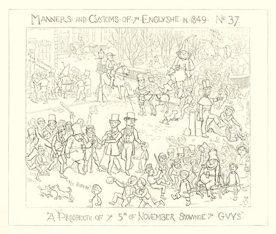 A prospect of the 5th of November showing the Guys (1849) by Richard Doyle