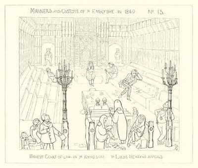Highest Court of Law in the Kingdom, The Lords hearing Appeals (1849) by Richard Doyle