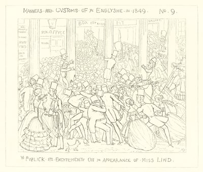The Public Excitement on the Appearance of Miss Lind by Richard Doyle