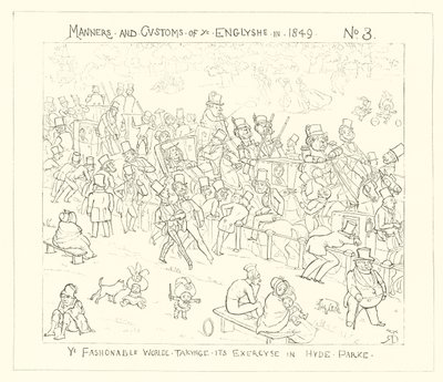 The Fashionable World Taking Its Exercise in Hyde Park by Richard Doyle