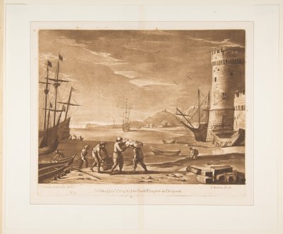 Seaport with Sailors Loading Merchandise by Richard Earlom