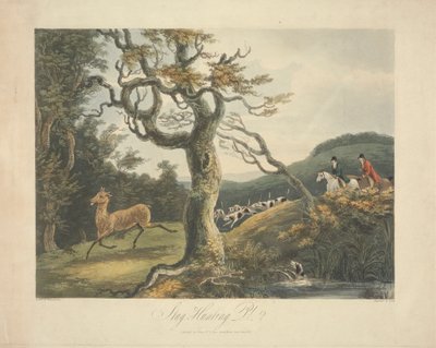 Set of Four: (2) Stag Hunting by Richard Gilson Reeve