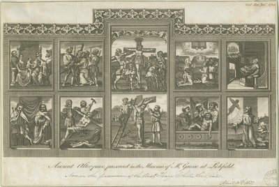 Lichfield - Ancient Altar-Piece: engraving by Richard Greene