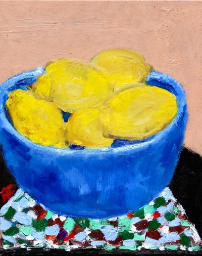 Still Life with Lemons in a Blue Bowl by Richard H. Fox