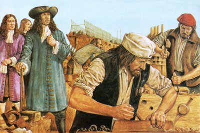 Peter the Great visiting a shipyard by Richard Hook