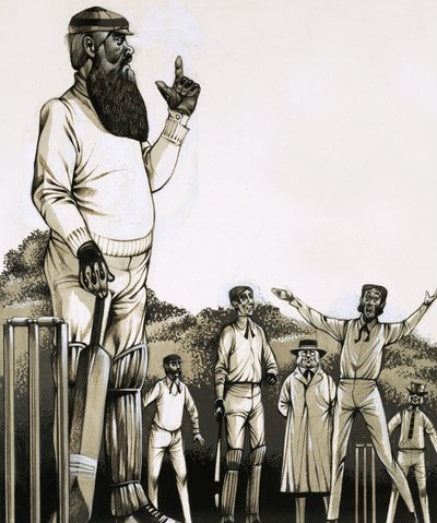 The great W G Grace at the wicket by Richard Hook