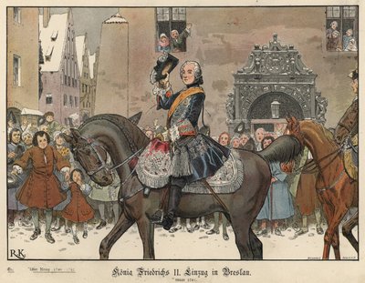 Frederick the Great Entering Breslau, 1741 by Richard Knoetel