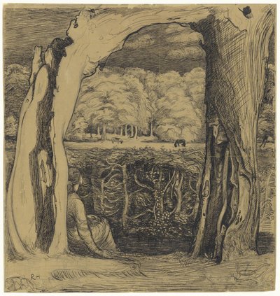 Landscape with a Woman Sitting Between Two Willows by Richard Nicolaüs Roland Holst