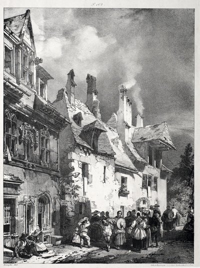 Street in the Outskirts of Besançon, France by Richard Parkes Bonington