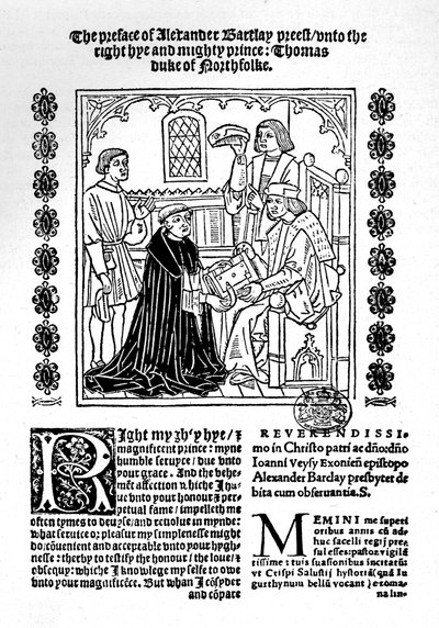 The Translator Presenting His Book to the Duke of Norfolk, c1500-1520 by Richard Pynson