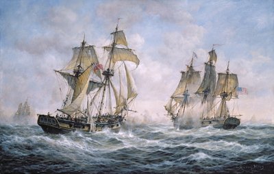 Action Between U.S. Sloop-of-War Wasp and H.M. Brig-of-War Frolic, 1812 by Richard Willis