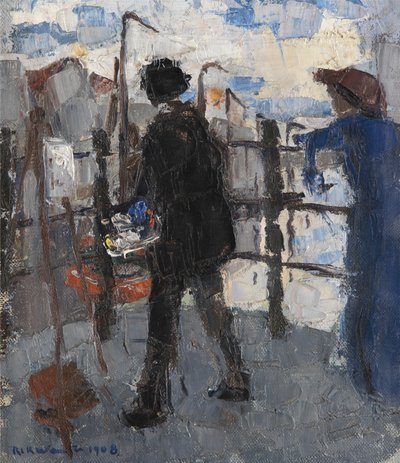 The Painter on the Hoogbrug in Mechelen by Rik Wouters