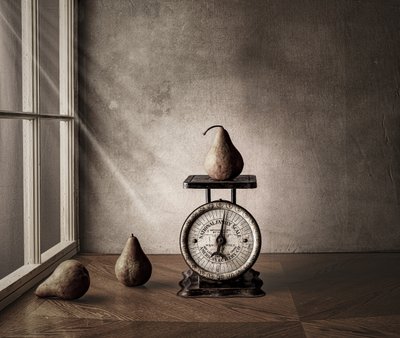 Vintage Pears and Scale by Rob Ryan