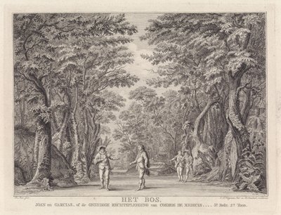 The Death of Johan and Garcias: Four Men in the Forest (title on object: The Forest) by Robbert Muys