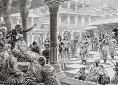 Akbar Plays Draughts with Living Pieces at Fatehpur Sikri by Robert Ambrose Dudley