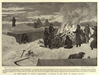 An Object-Lesson in Winter Campaigning, A Bivouac in the Snow of German Infantry by Robert Barnes