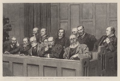 Sketches in the Royal Courts of Justice, a Special Jury by Robert Barnes