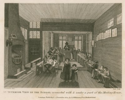 An interior view of the school connected with and under a part of what was formerly John Bunyan