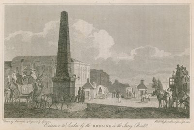 Entrance to London by the Obelisk in the Surrey Road by Robert Blemell Schnebbelie
