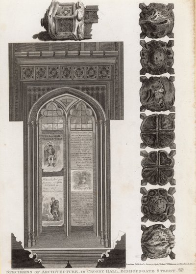 Specimens of Architecture in Crosby Hall, Bishopsgate Street, London by Robert Blemell Schnebbelie