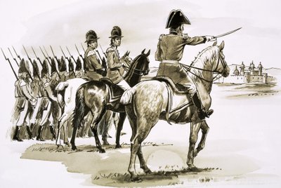 Arthur Wellesley at the Head of the 23rd Regiment at Mysore by Robert Brook