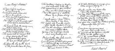 Queen Marys Lament, poem in the handwriting of Robert Burns by Robert Burns