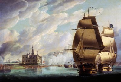 Nelson Forcing Passage of Sound, 30 March 1801, Prior to Battle of Copenhagen by Robert Dodd