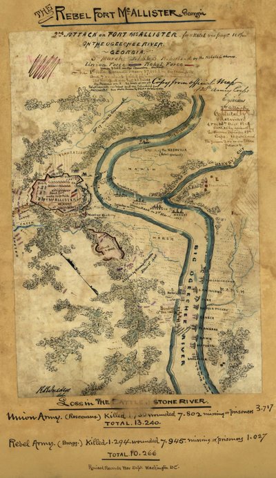 2nd Attack on Fort McAllister on the Ogeechee River, Georgia by Robert Knox Sneden