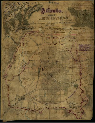 Atlanta, Georgia and its Rebel Defenses by Robert Knox Sneden