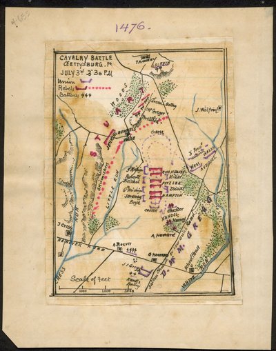 Cavalry Battle, Gettysburg, Pa. July 3rd 3:30 p.m. by Robert Knox Sneden