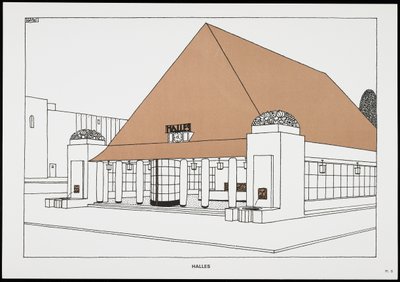 Halles, from Une Cite Moderne, Dessins de Rob Mallet-Stevens Architecte, 1987 by Robert Mallet Stevens