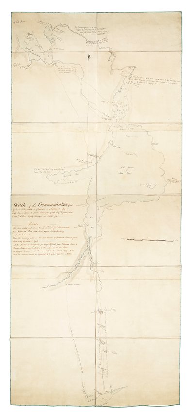Sketch of Communication from York on Lake Ontario to Gloucester or Machidash Bay Lake Huron by Robert Pilkington