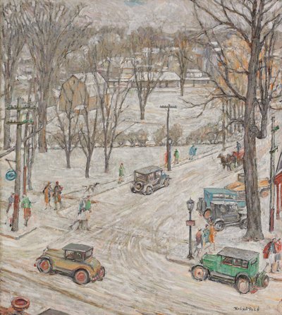 Street Scene in Winter by Robert Reid