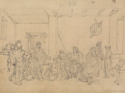 Study of an Interior Scene, with Roman Soldiers by Robert Smirke
