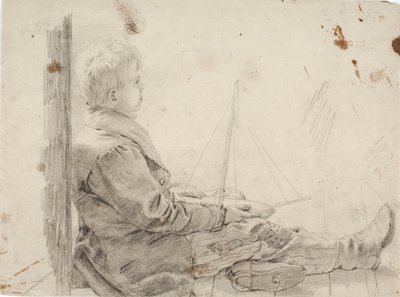 Seated Boy with a Sailboat in His Lap by Robert Wilhelm Ekman