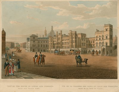 View of the Houses of Lords and Commons from Old Palace Yard by Robert the Elder and Younger Havell