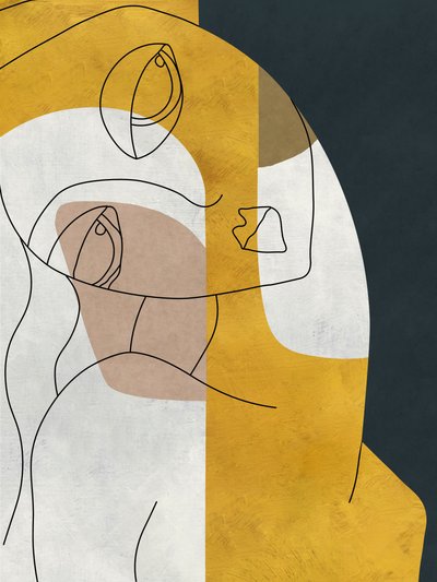 Contemplative Golden Faces by Roberto Moro