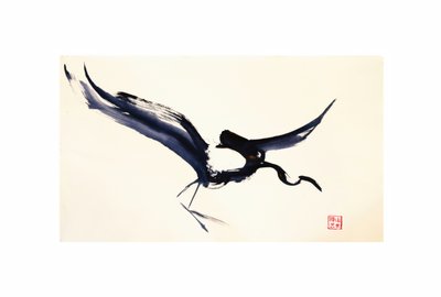 Flying Ink Crane by RodMacIver