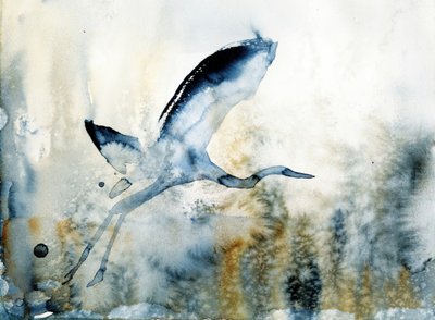 Graceful Heron in Flight by RodMacIver