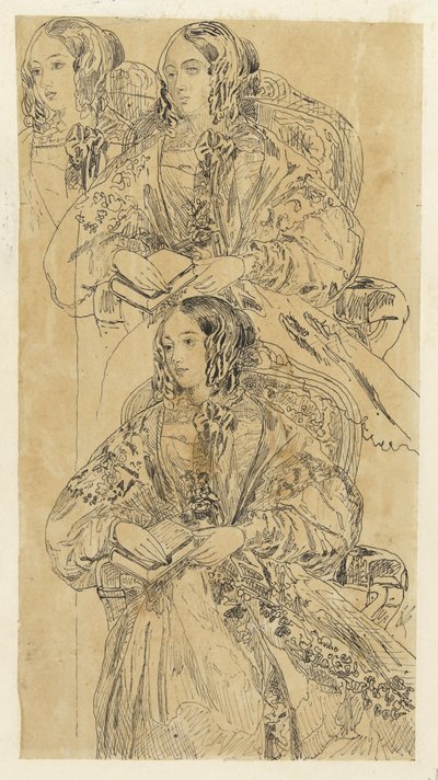 Study Sheet with a Seated Lady by Rodolphe Bresdin
