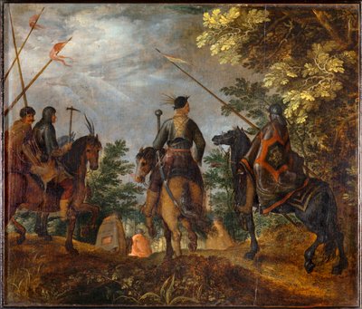 March of Polish horsemen in a forest by Roelandt Jacobsz. Savery